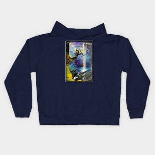 Moonlight Waterfall. Fantasy Landscape Kids Hoodie